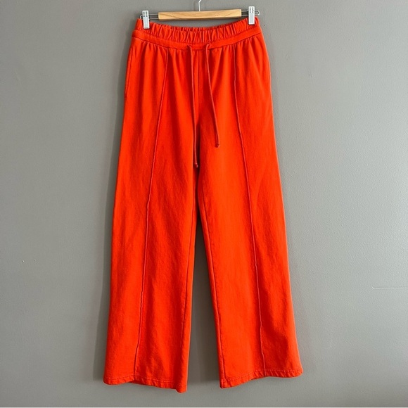 Urban Outfitters Out From Under Jadyn Puddle Pant Wide Drawstring Orange Small - Picture 2 of 13